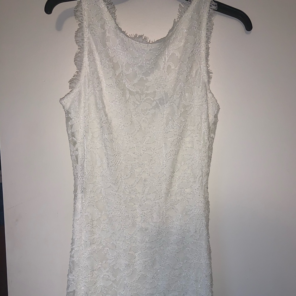 White lace mini dress